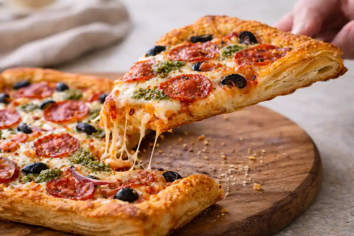 Flaky Puff Crust Pizza Made Fast and Easy